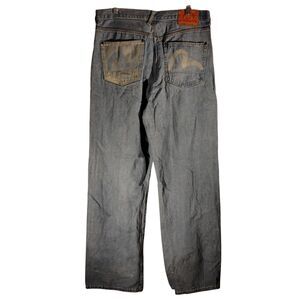 Evisu vintage jeans mens 36x32 blue denim baggy 90's Y2K wide leg button fly
